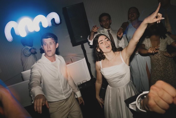 Me DJing a wedding