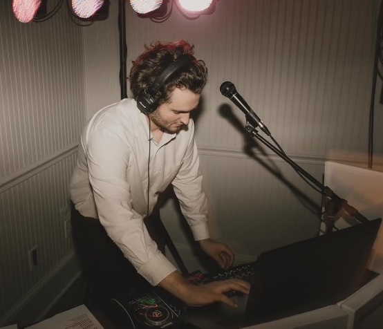 Me DJing a wedding