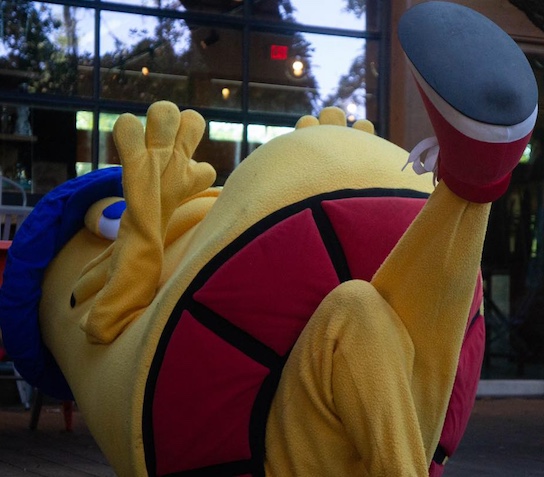 Mascot doing yoga 2