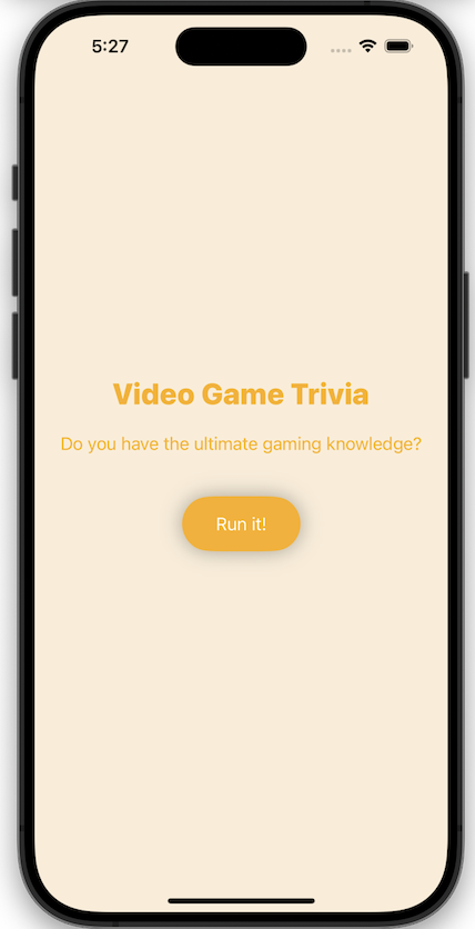 Screenshot of Trivia App